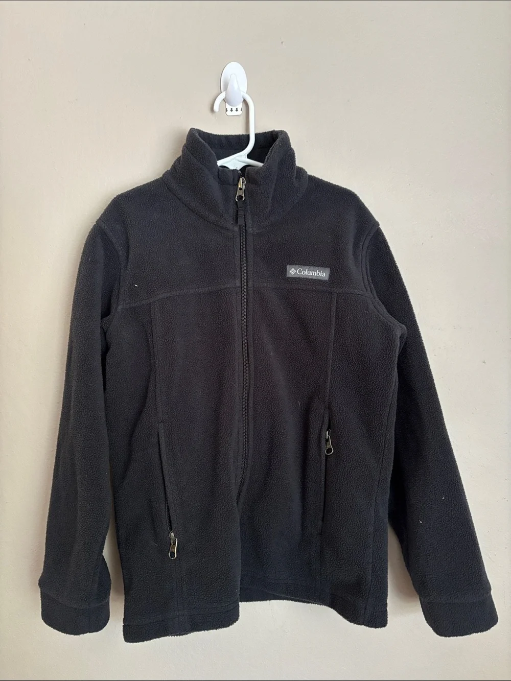 Columbia Black Kids Full-Zip Puffer-Style Fleece Jacket size small (8)